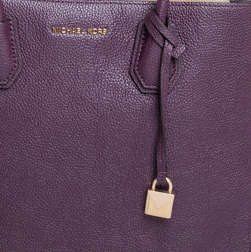 Michael Kors Burgundy Leather Mercer Tote For Women - Image 5