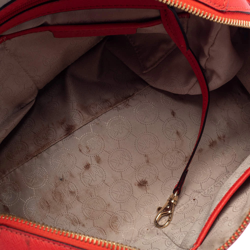 MICHAEL Michael Kors Red Saffiano Leather Boston Bag For Women - Image 7