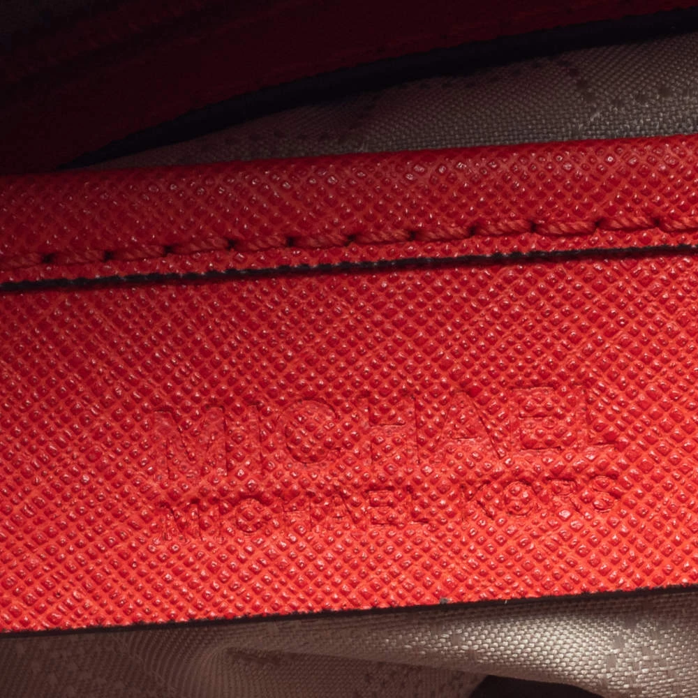 MICHAEL Michael Kors Red Saffiano Leather Boston Bag For Women - Image 9