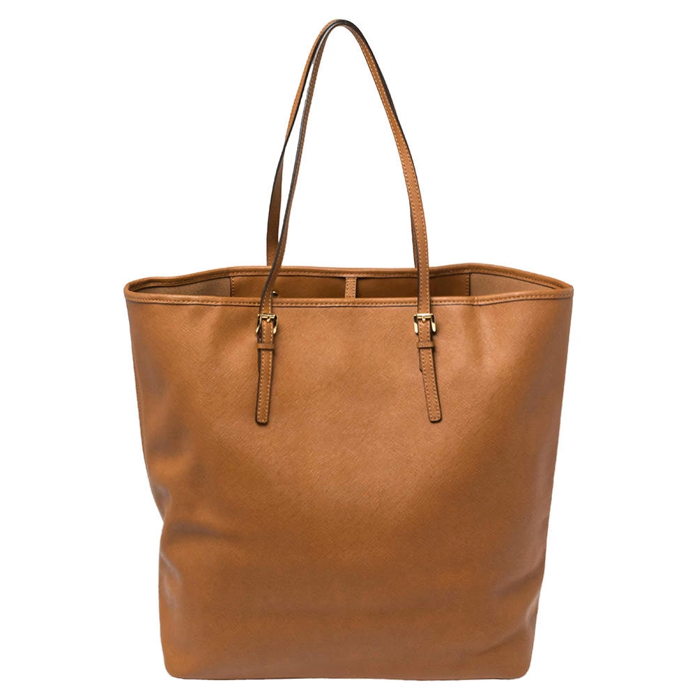 Michael Kors Brown Saffiano Leather XL Jet Set Travel Tote For Women - Image 4