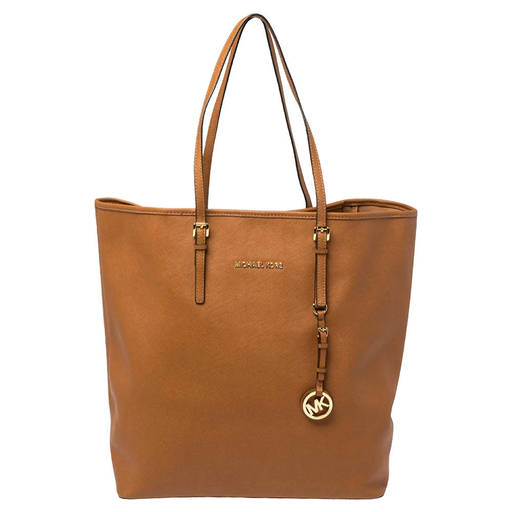 Michael Kors Brown Saffiano Leather XL Jet Set Travel Tote For Women