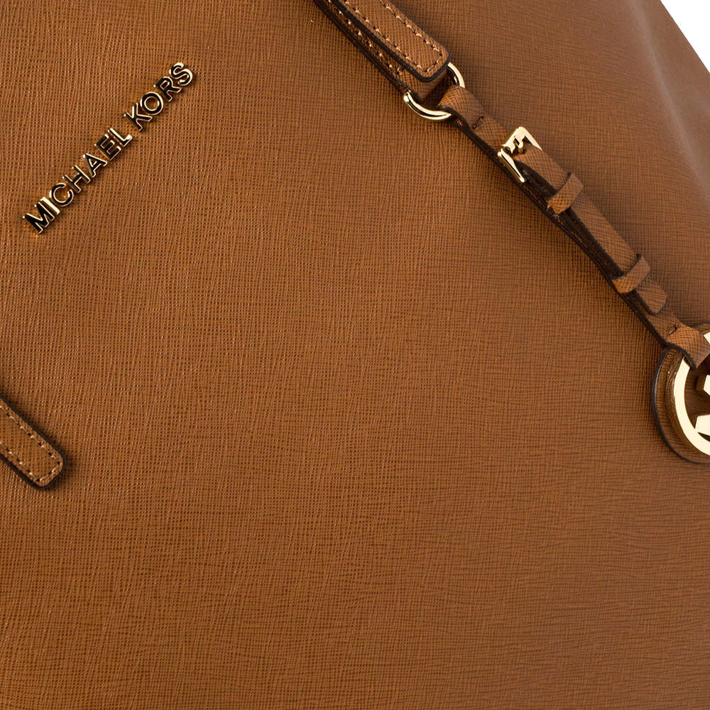 Michael Kors Brown Saffiano Leather XL Jet Set Travel Tote For Women - Image 5