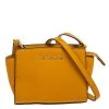 Michael Kors Mustard Saffiano Leather Mini Selma Crossbody Bag For Women