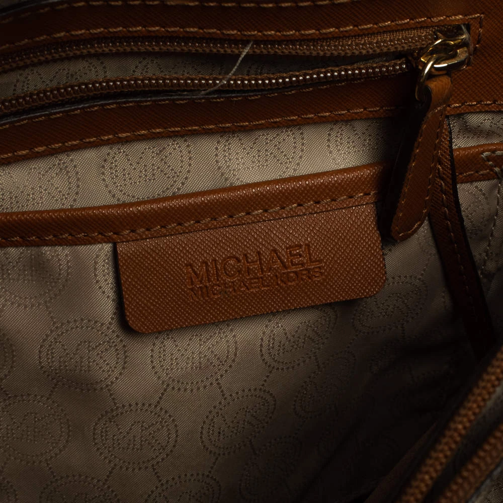 Michael Kors Brown Leather Large Jet Set Tote For Women - Image 11