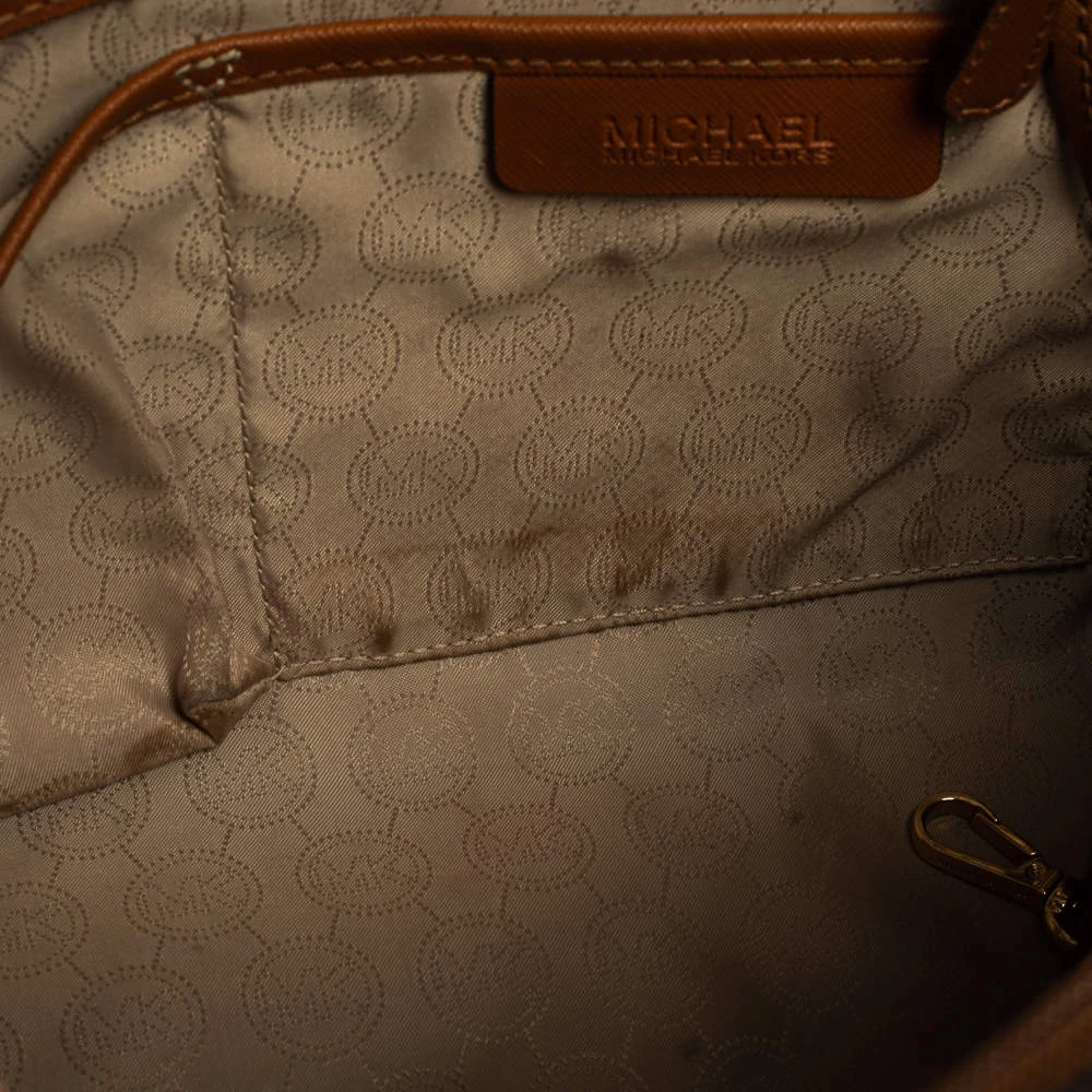 Michael Kors Brown Leather Large Jet Set Tote For Women - Image 8