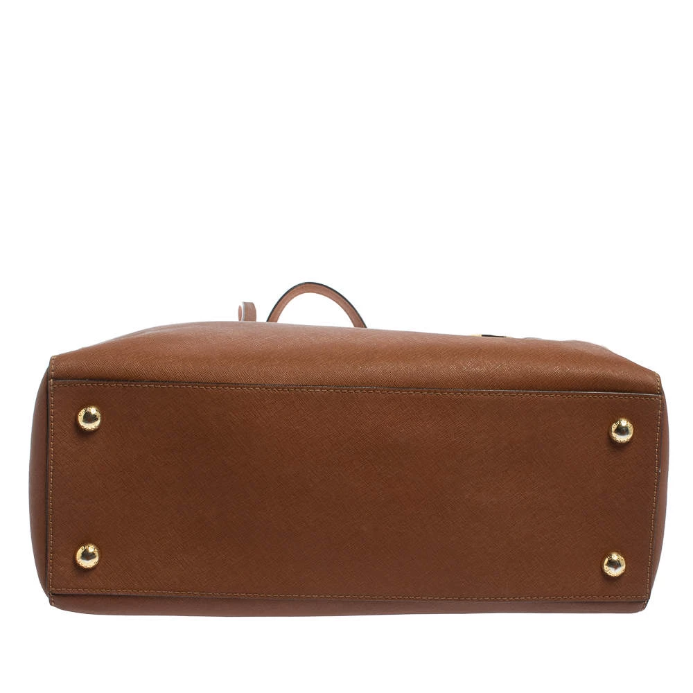 Michael Kors Brown Leather Large Jet Set Tote For Women - Image 7