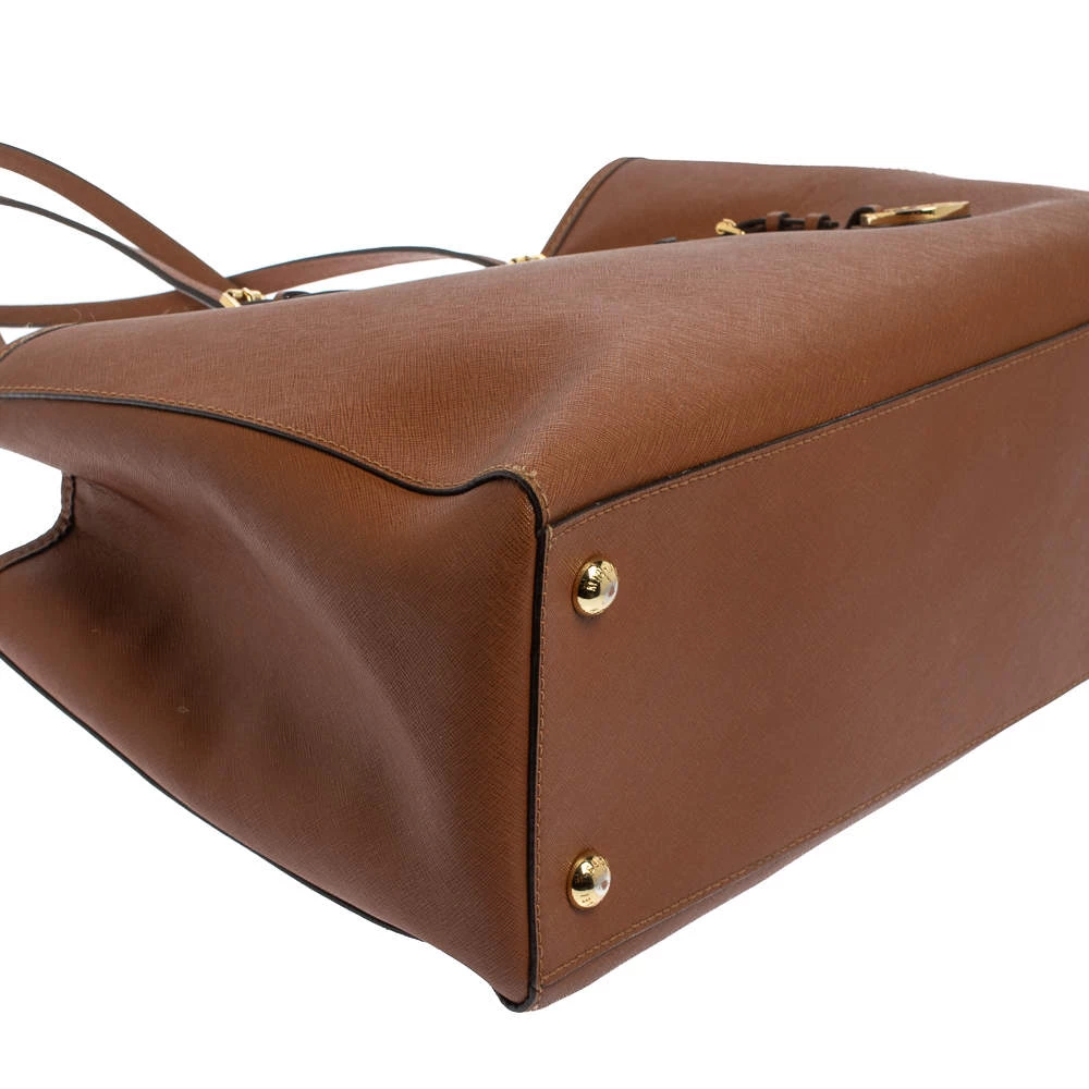 Michael Kors Brown Leather Large Jet Set Tote For Women - Image 14