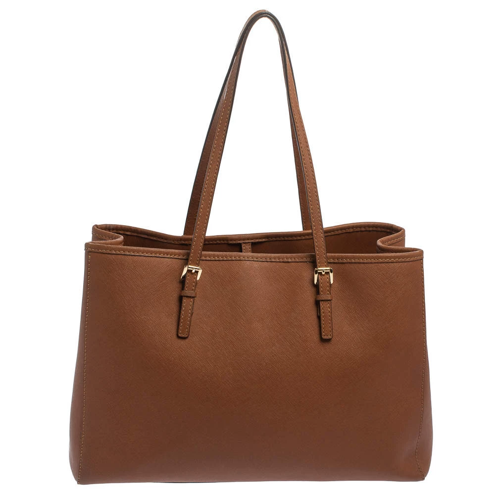 Michael Kors Brown Leather Large Jet Set Tote For Women - Image 4