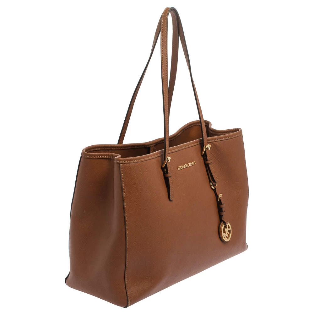 Michael Kors Brown Leather Large Jet Set Tote For Women - Image 3