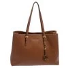 Michael Kors Brown Leather Large Jet Set Tote For Women