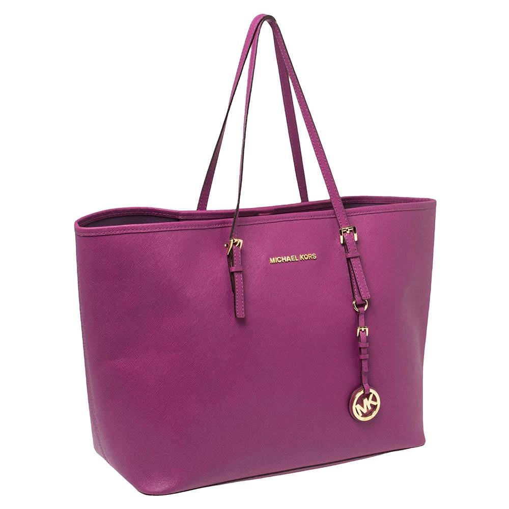 Michael Kors Purple Saffiano Leather Large Jet Set Travel Tote For Women - Image 3