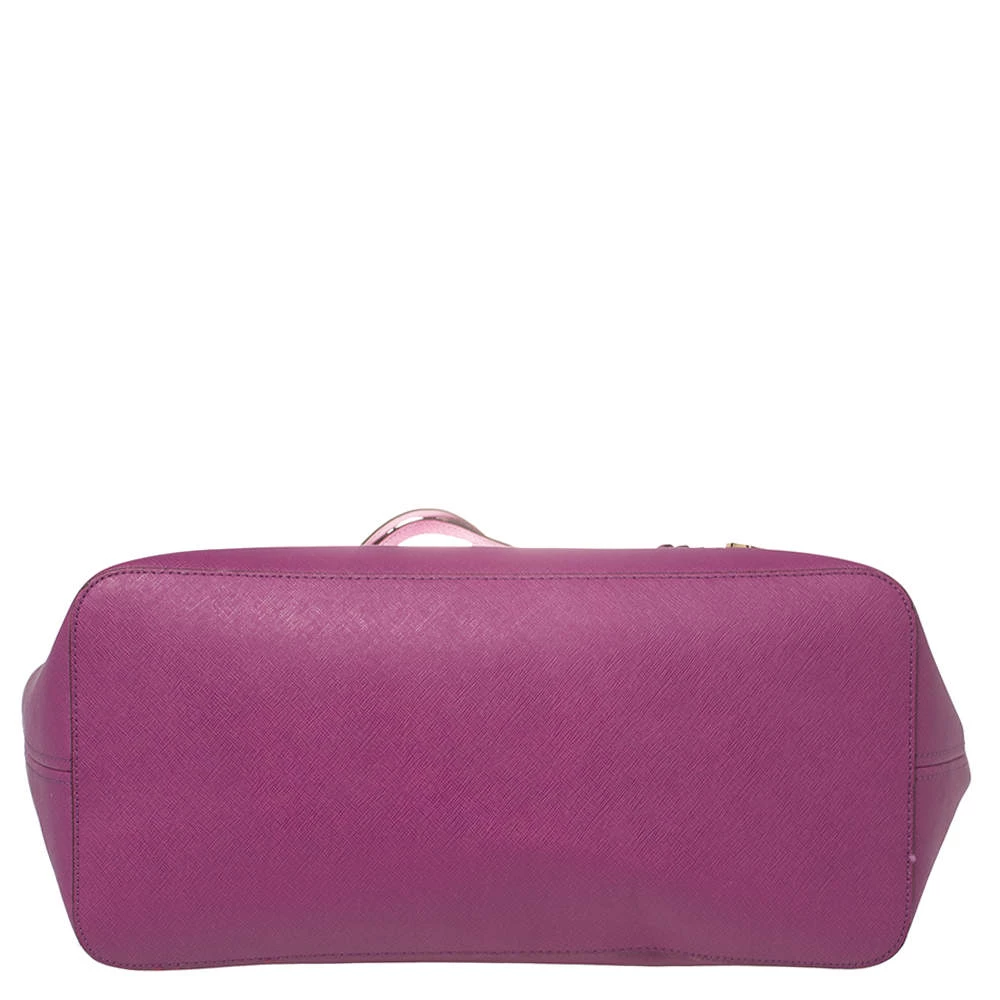 Michael Kors Purple Saffiano Leather Large Jet Set Travel Tote For Women - Image 7