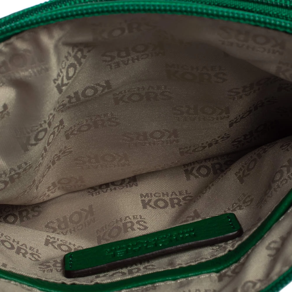 Michael Kors Green Leather Fulton Crossbody Bag For Women - Image 7