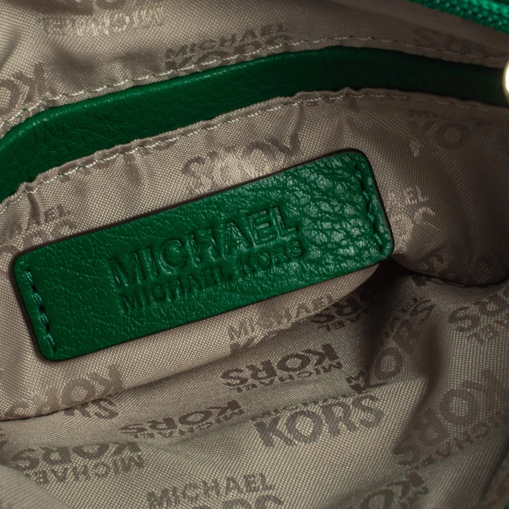 Michael Kors Green Leather Fulton Crossbody Bag For Women - Image 8