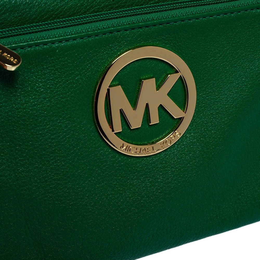 Michael Kors Green Leather Fulton Crossbody Bag For Women - Image 5
