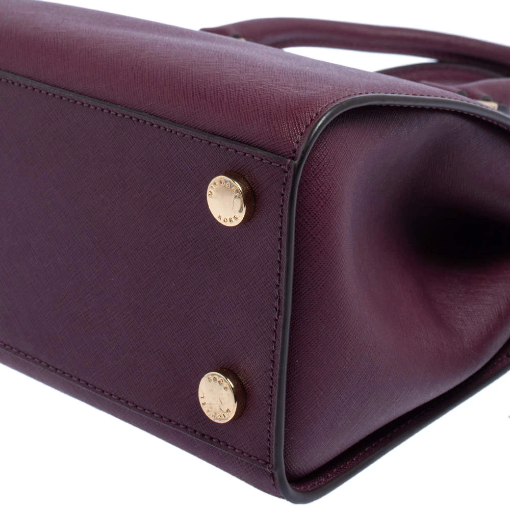 Michael Kors Burgundy Saffiano Leather Savannah Satchel For Women - Image 11