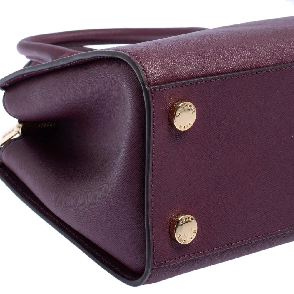 Michael Kors Burgundy Saffiano Leather Savannah Satchel For Women - Image 10