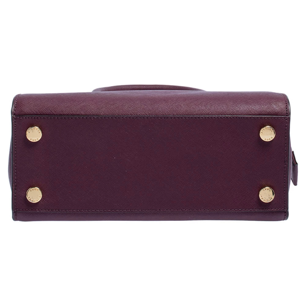 Michael Kors Burgundy Saffiano Leather Savannah Satchel For Women - Image 6