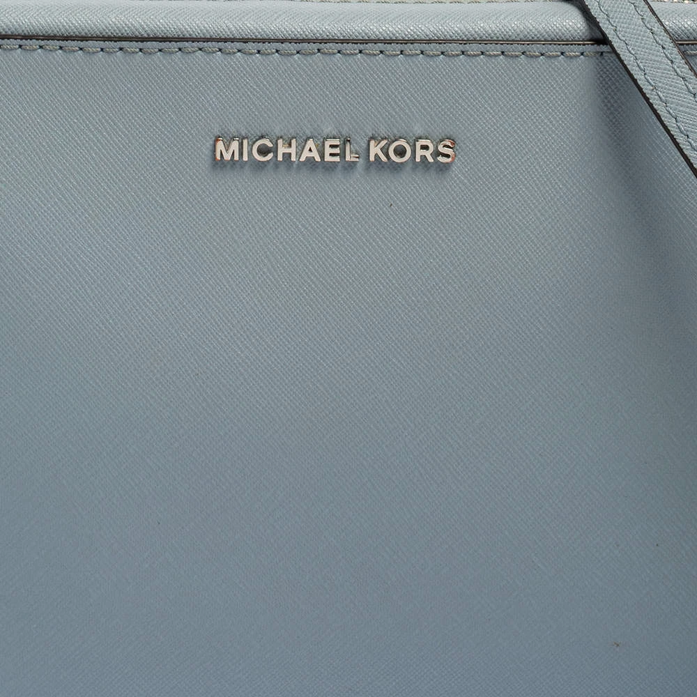 Michael Kors Powder Blue Patent Leather Jet Set Crossbody Bag For Women - Image 5