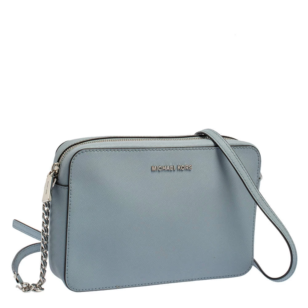 Michael Kors Powder Blue Patent Leather Jet Set Crossbody Bag For Women - Image 3