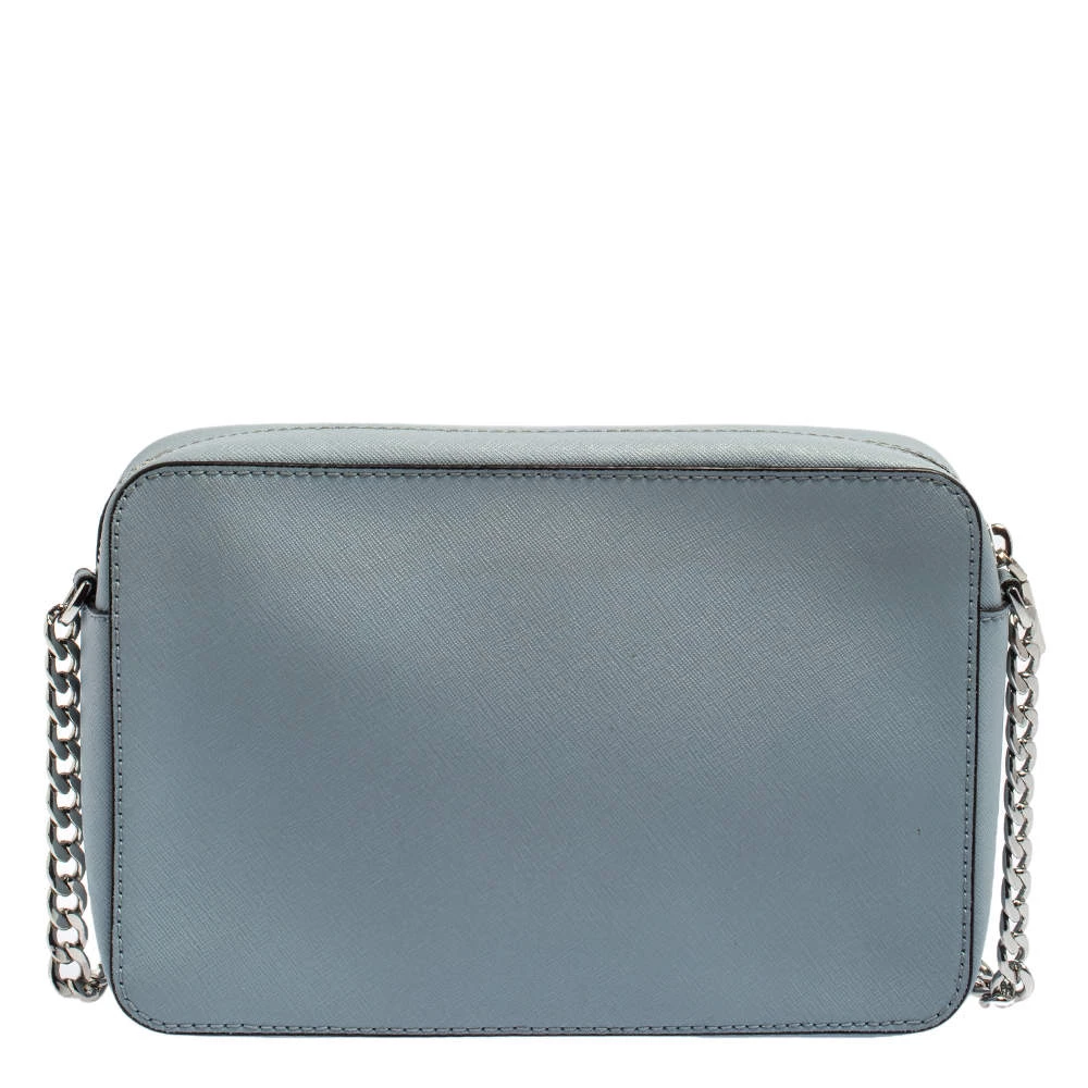 Michael Kors Powder Blue Patent Leather Jet Set Crossbody Bag For Women - Image 4