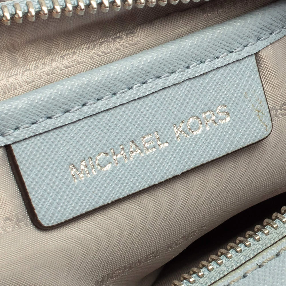 Michael Kors Powder Blue Patent Leather Jet Set Crossbody Bag For Women - Image 8