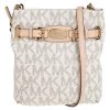Michael Kors Cream/Tan Coated Canvas And Leather Hamilton Crossbody Bag For Women