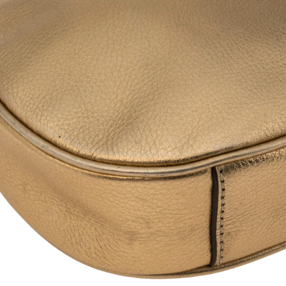 Michael Kors Metallic Gold Leather Medium Ginny Crossbody Bag For Women - Image 10