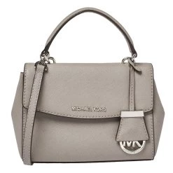 Michael Kors Grey Leather Mini Ava Top Handle Bag For Women