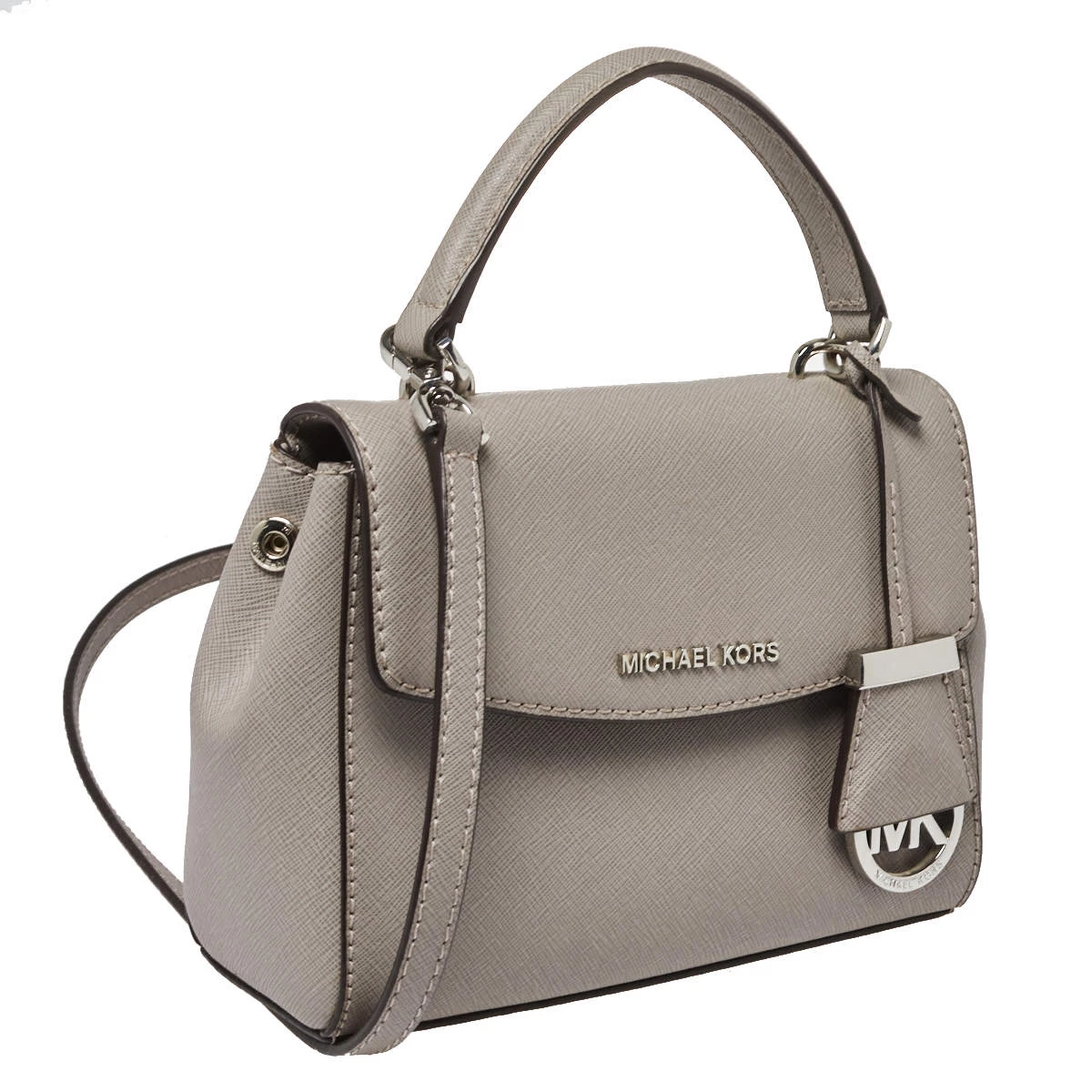 Michael Kors Grey Leather Mini Ava Top Handle Bag For Women - Image 3