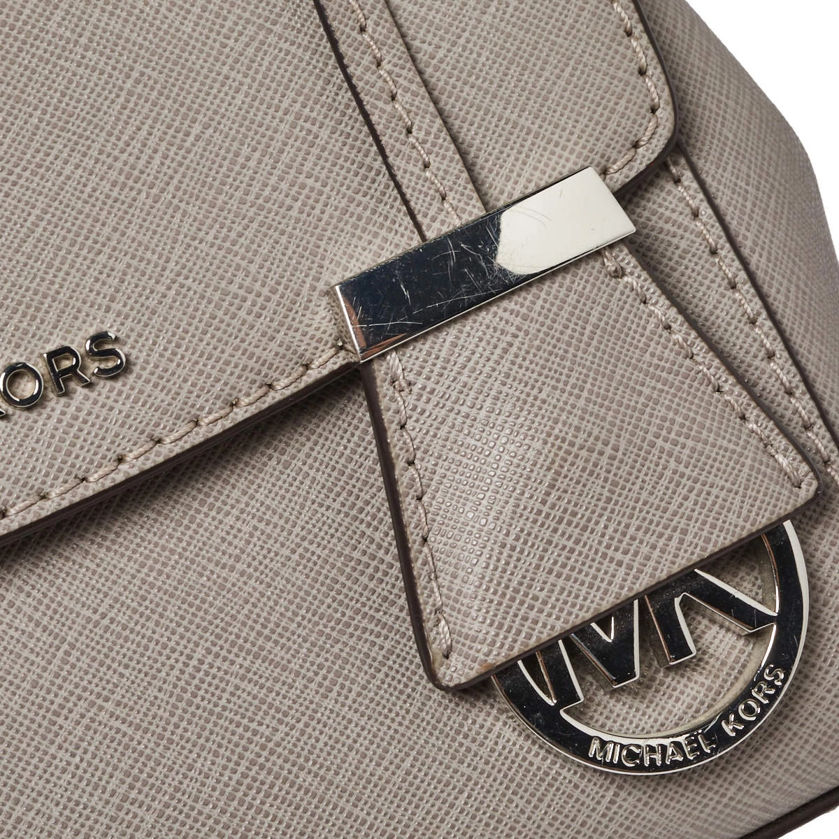 Michael Kors Grey Leather Mini Ava Top Handle Bag For Women - Image 5