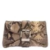 Michael Kors Dark Sand Python Effect Leather Heidi Clutch For Women
