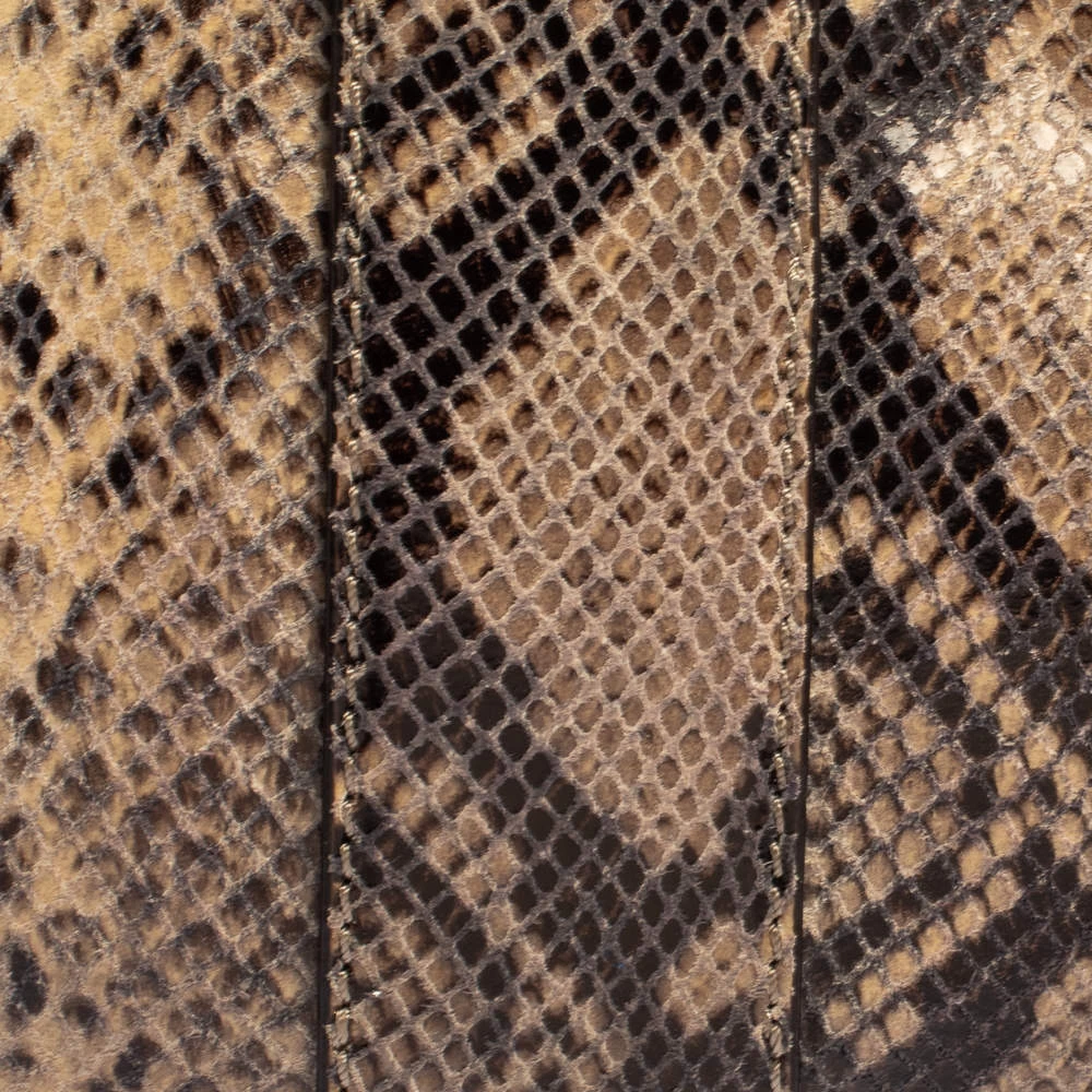 Michael Kors Dark Sand Python Effect Leather Heidi Clutch For Women - Image 6