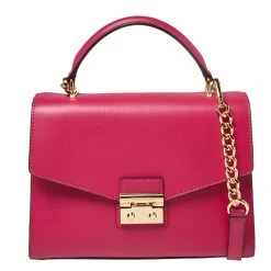 Michael Kors Pink Leather Sloan Top Handle Bag For Women