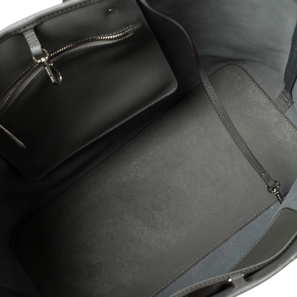 Michael Kors Grey Saffiano Leather Large Jet Set Travel Tote For Women - Image 7