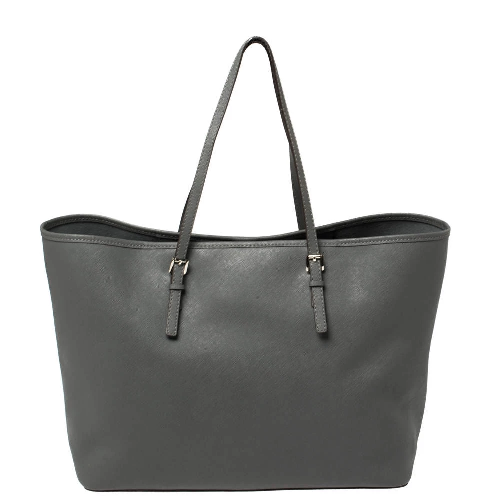 Michael Kors Grey Saffiano Leather Large Jet Set Travel Tote For Women - Image 4