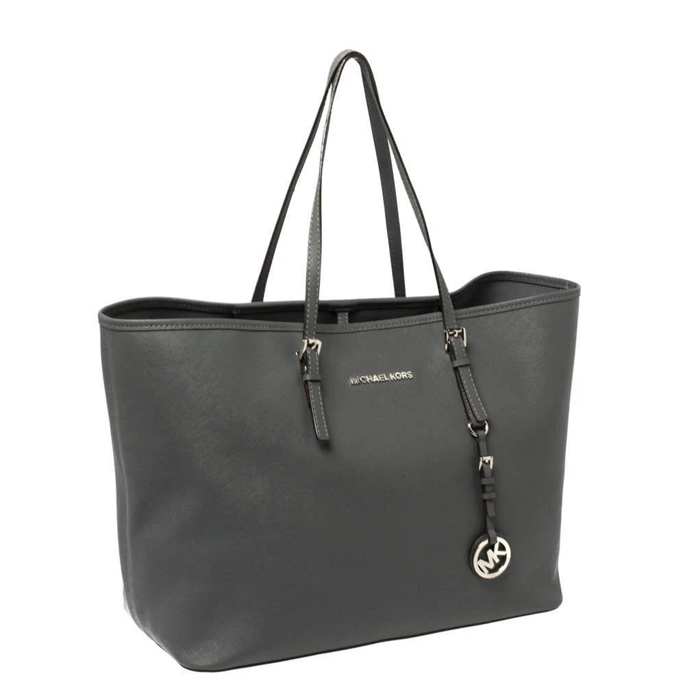 Michael Kors Grey Saffiano Leather Large Jet Set Travel Tote For Women - Image 3