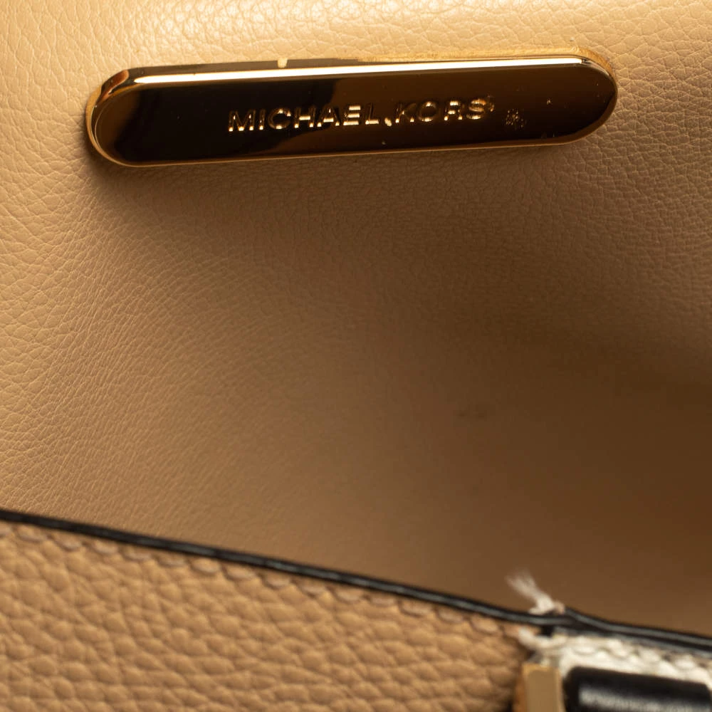 Michael Kors Beige/White Leather Kimberly Tote For Women - Image 12