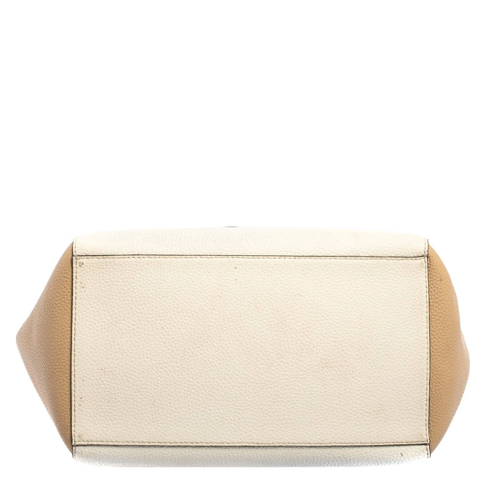 Michael Kors Beige/White Leather Kimberly Tote For Women - Image 8