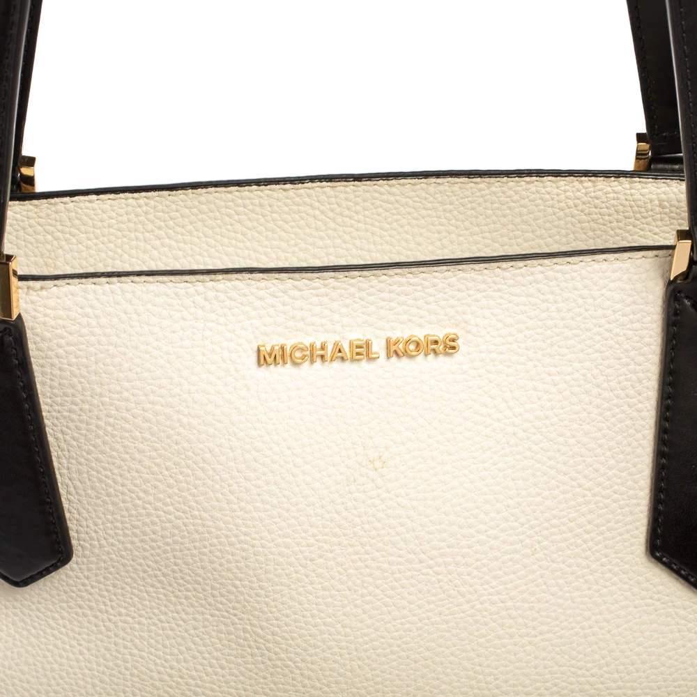 Michael Kors Beige/White Leather Kimberly Tote For Women - Image 5