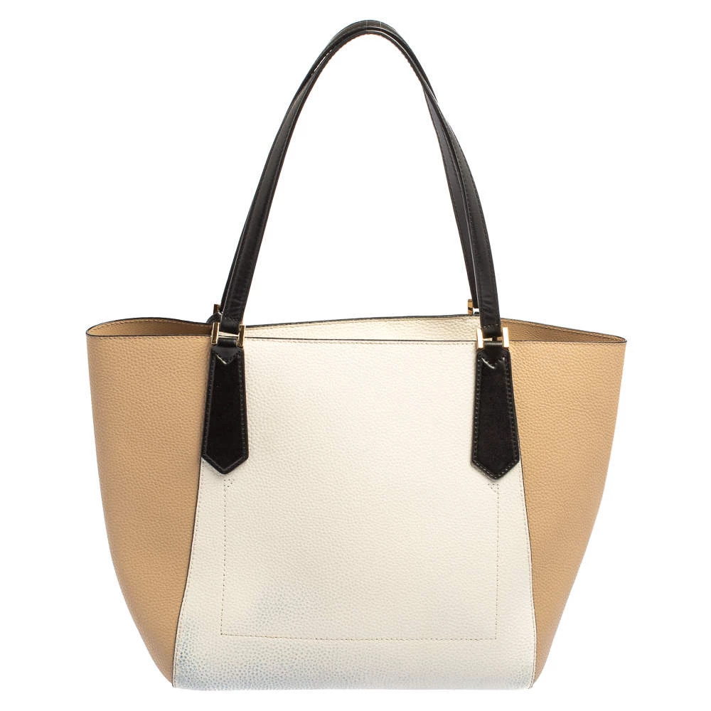 Michael Kors Beige/White Leather Kimberly Tote For Women - Image 4