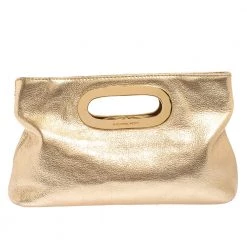 MICHAEL Michael Kors Metallic Gold Leather Berkley Clutch For Women