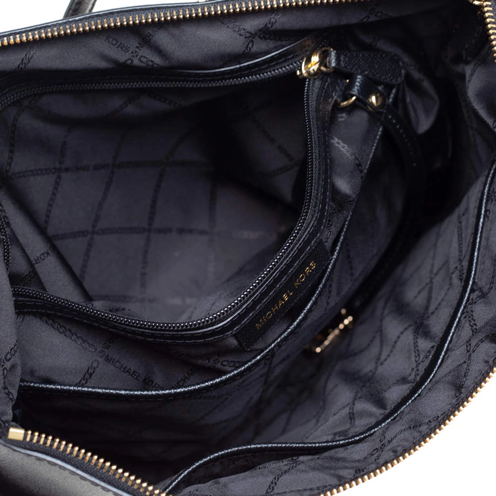 Michael Kors Black Leather Medium Jet Set Top Zip Tote For Women - Image 7