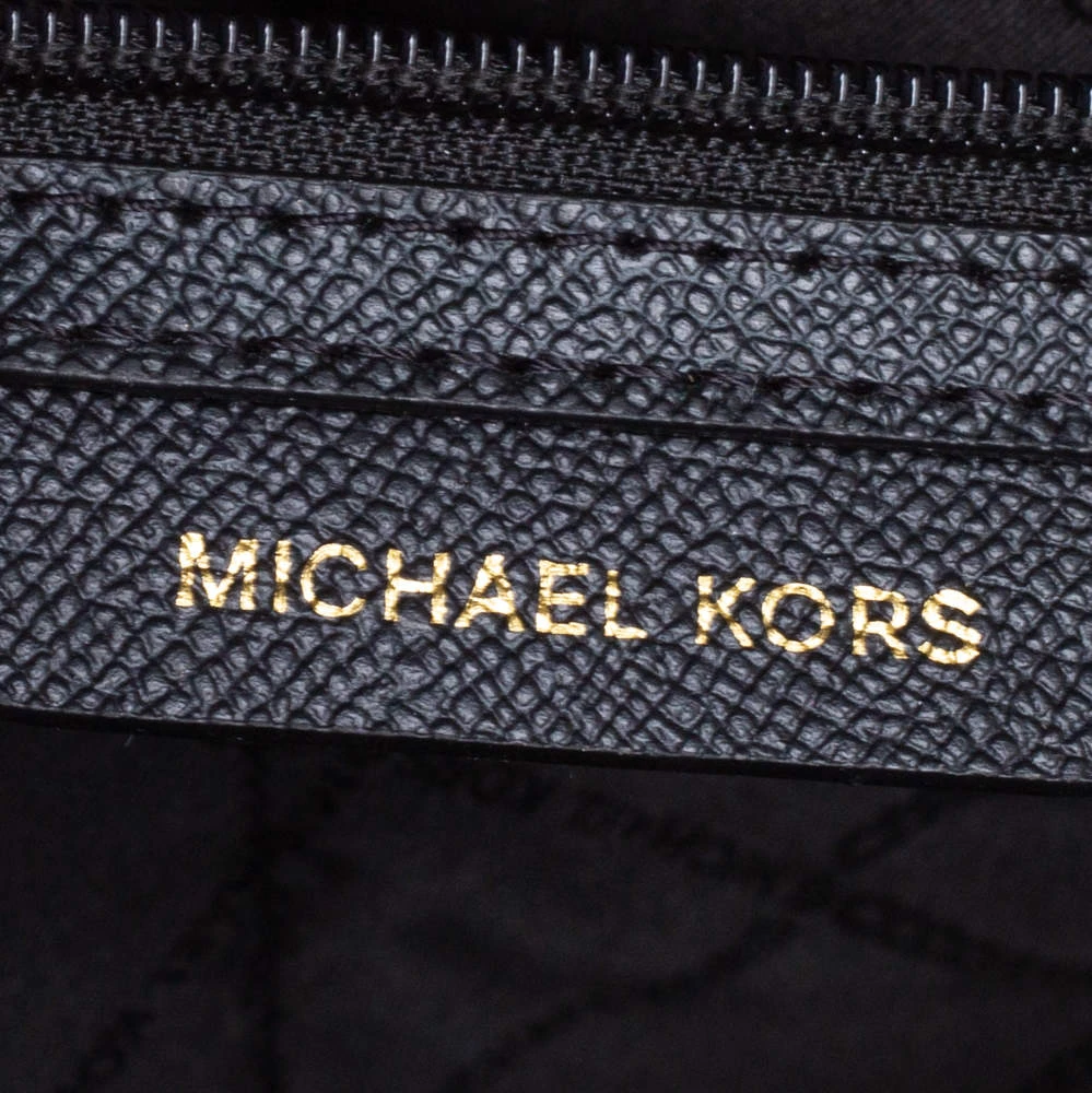 Michael Kors Black Leather Medium Jet Set Top Zip Tote For Women - Image 8