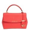 Michael Kors Red Leather Small Ava Top Handle Bag For Women