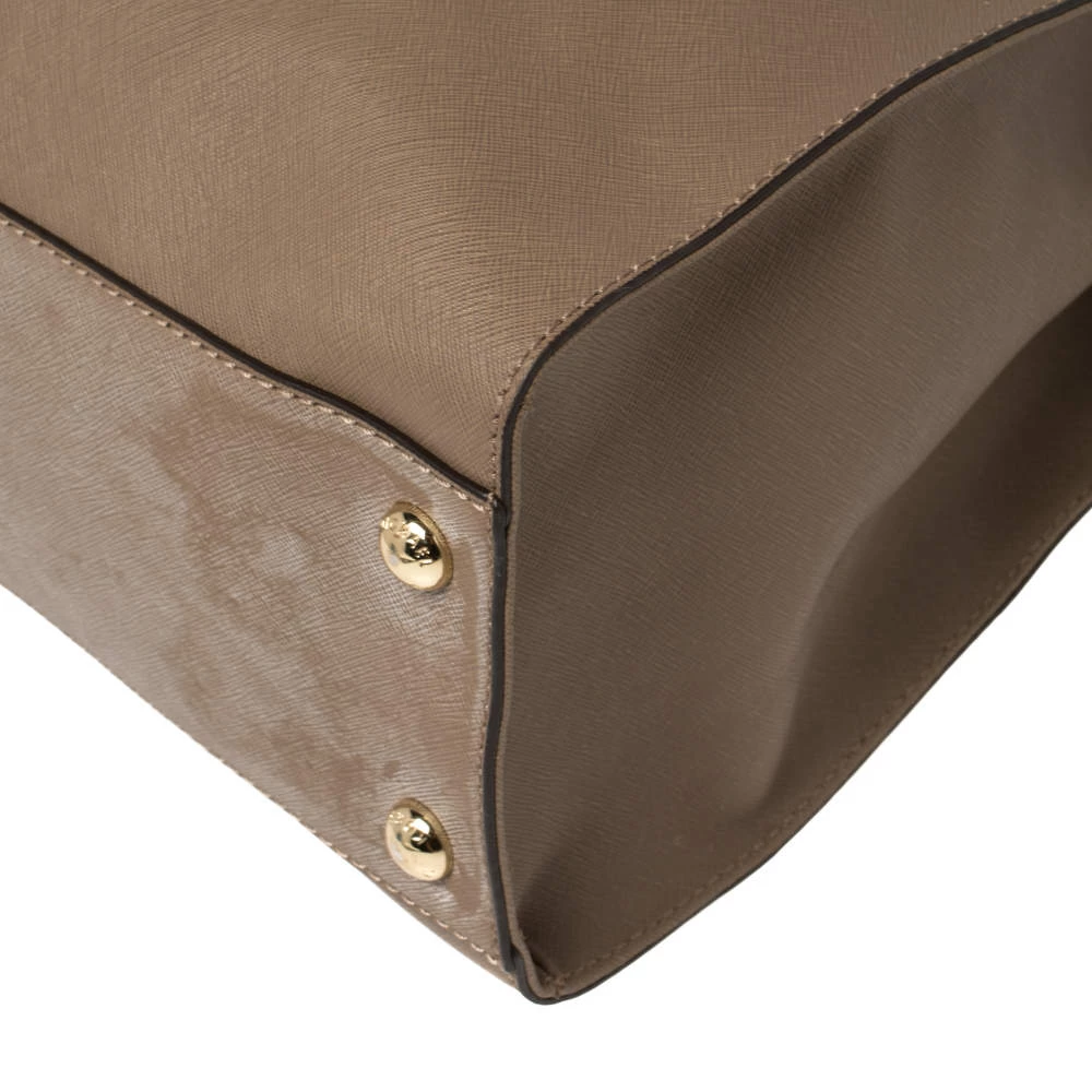 MICHAEL Michael Kors Beige Saffiano Leather Large Hamilton North South Tote For Women - Image 11