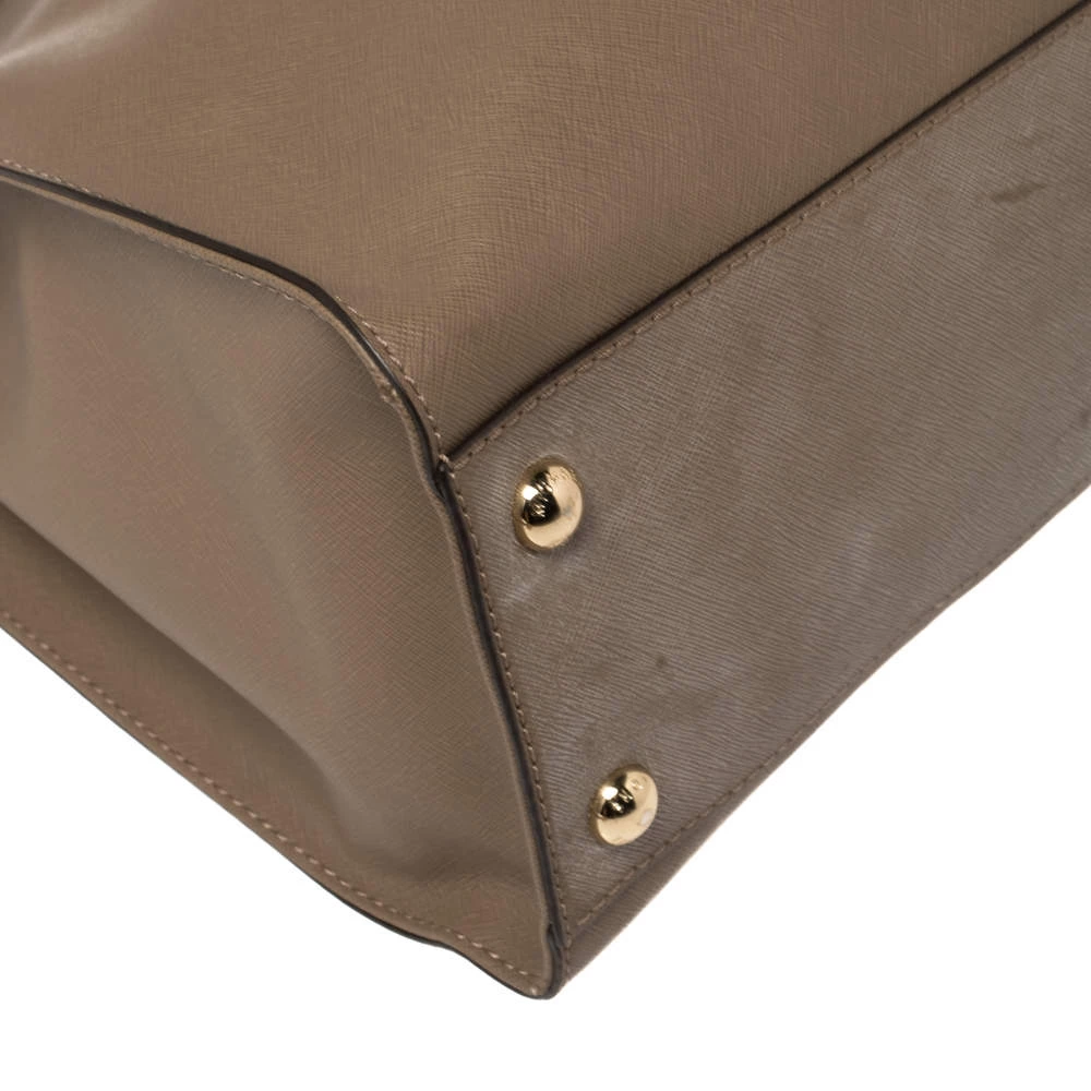 MICHAEL Michael Kors Beige Saffiano Leather Large Hamilton North South Tote For Women - Image 10