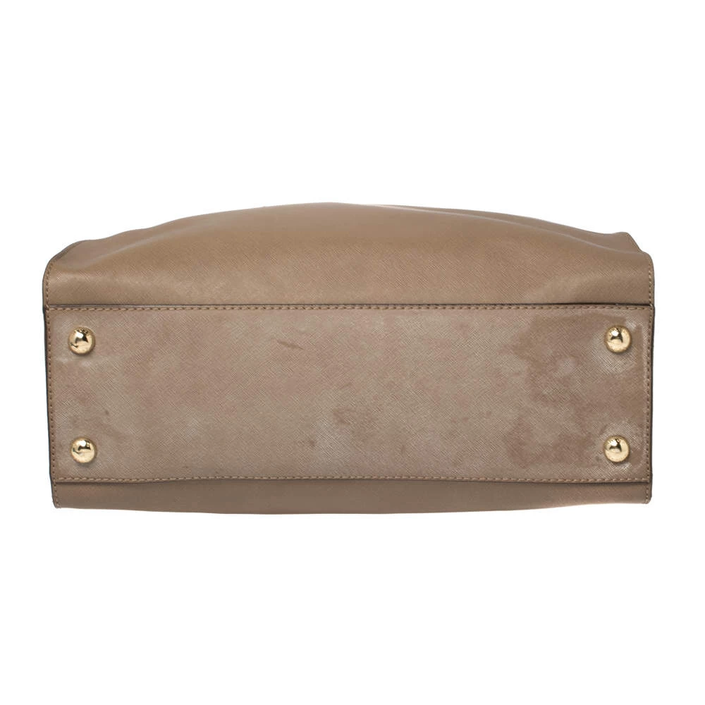 MICHAEL Michael Kors Beige Saffiano Leather Large Hamilton North South Tote For Women - Image 6