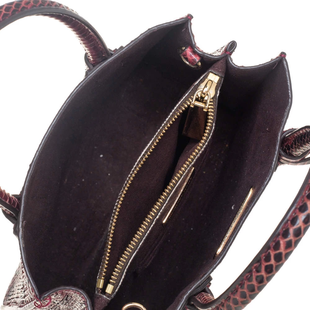 Michael Kors Burgundy Snakeskin Small Mercer Tote For Women - Image 7