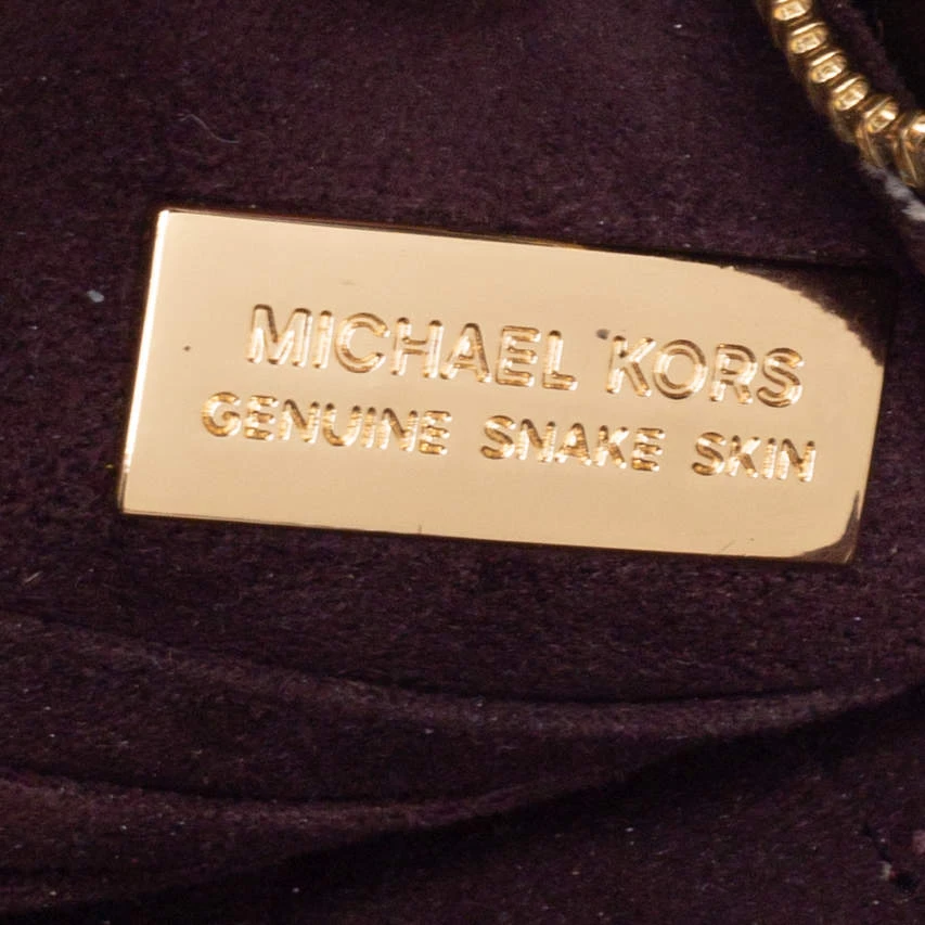 Michael Kors Burgundy Snakeskin Small Mercer Tote For Women - Image 8